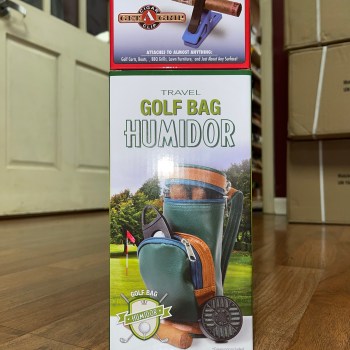 Travel Humidor Golf Bag w/cutter and Get a Grip Cigar Clip combo
